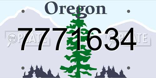 7771634 Oregon License Plate
