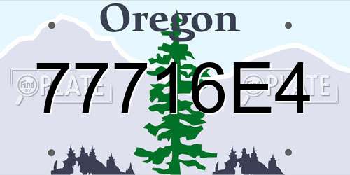 77716E4 Oregon License Plate