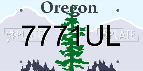 7771UL Oregon License Plate