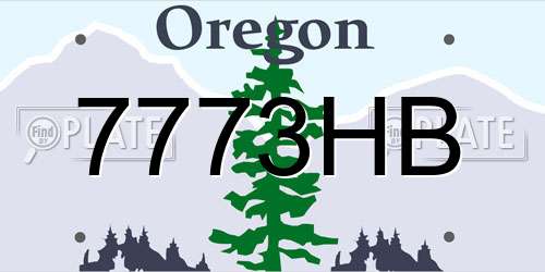 7773HB Oregon License Plate