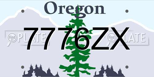 7776ZX Oregon License Plate