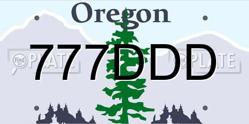 777DDD Oregon License Plate