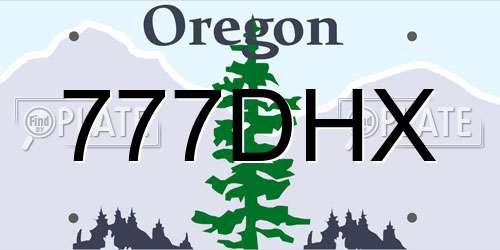 777DHX Oregon License Plate