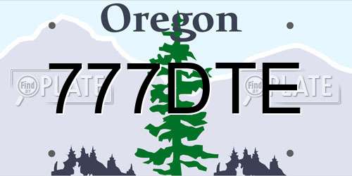 777DTE Oregon License Plate