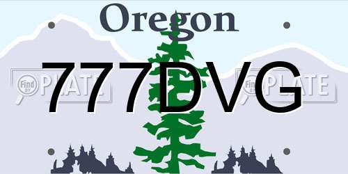 777DVG Oregon License Plate
