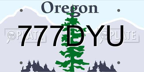 777DYU Oregon License Plate