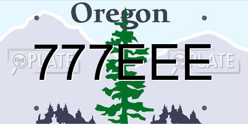 777EEE Oregon License Plate
