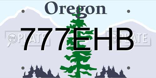 777EHB Oregon License Plate