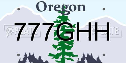 777GHH Oregon License Plate