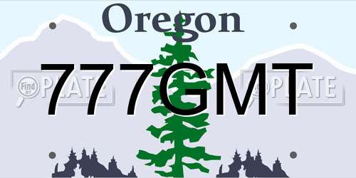 777GMT Oregon License Plate