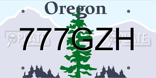777GZH Oregon License Plate