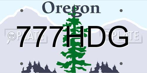 777HDG Oregon License Plate