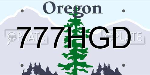 777HGD Oregon License Plate