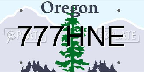 777HNE Oregon License Plate