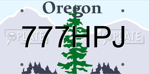 777HPJ Oregon License Plate