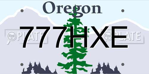 777HXE Oregon License Plate