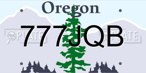 777JQB Oregon License Plate
