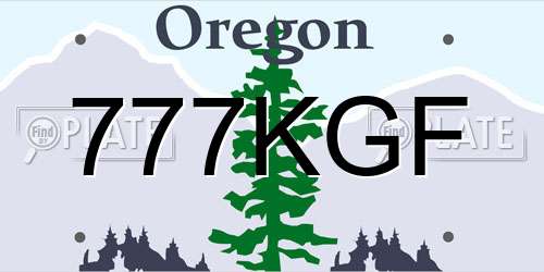 777KGF Oregon License Plate