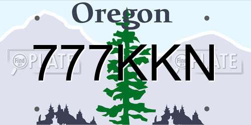 777KKN Oregon License Plate