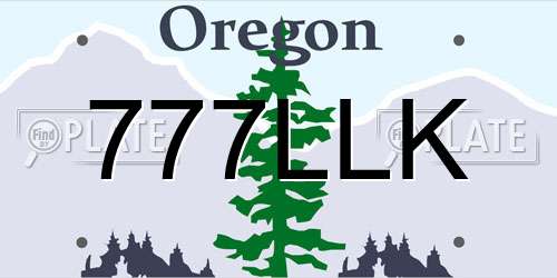 777LLK Oregon License Plate
