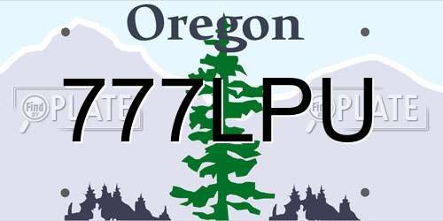 777LPU Oregon License Plate