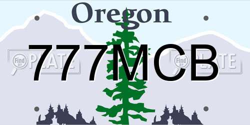 777MCB Oregon License Plate