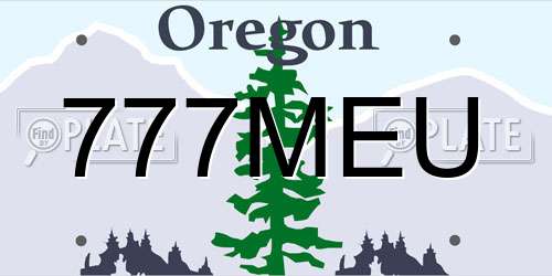 777MEU Oregon License Plate