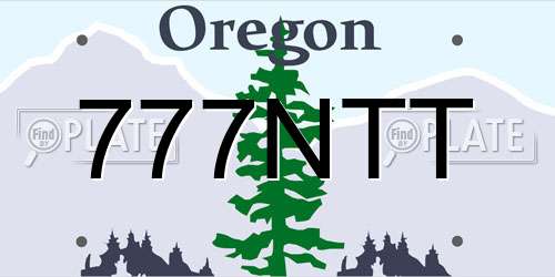 777NTT Oregon License Plate