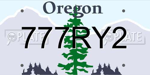 777RY2 Oregon License Plate