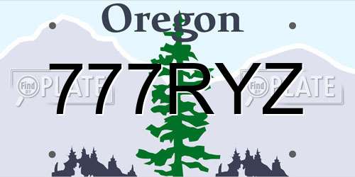 777RYZ Oregon License Plate