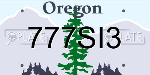 777SI3 Oregon License Plate