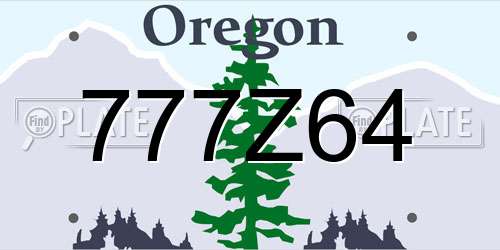 777Z64 Oregon License Plate