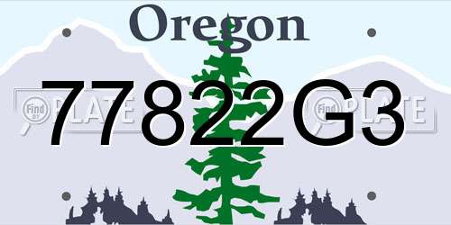77822G3 Oregon License Plate