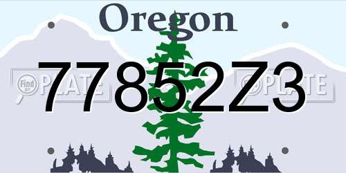 77852Z3 Oregon License Plate