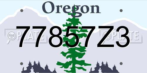 77857Z3 Oregon License Plate