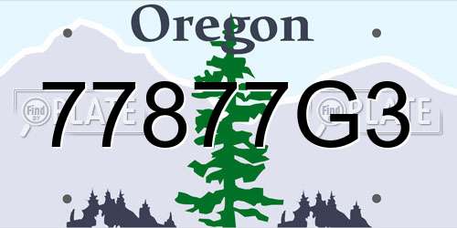 77877G3 Oregon License Plate