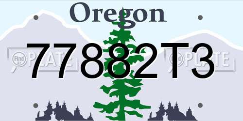 77882T3 Oregon License Plate