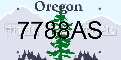 7788AS Oregon License Plate