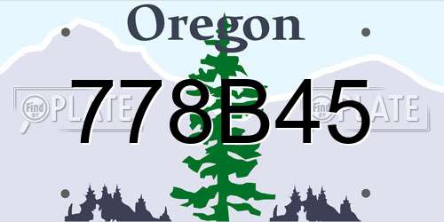 778B45 Oregon License Plate