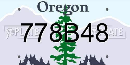 778B48 Oregon License Plate