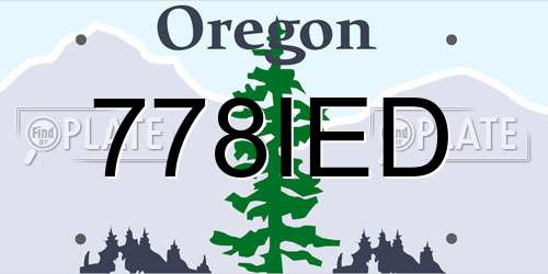 778IED Oregon License Plate