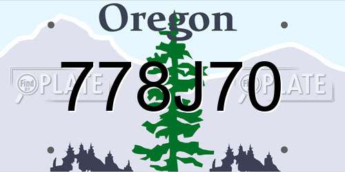 778J70 Oregon License Plate