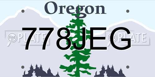 778JEG Oregon License Plate