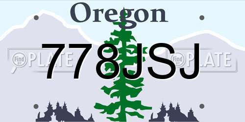 778JSJ Oregon License Plate