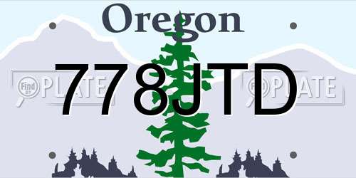778JTD Oregon License Plate