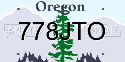 778JTO Oregon License Plate