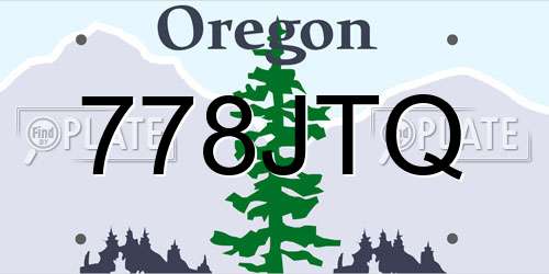 778JTQ Oregon License Plate