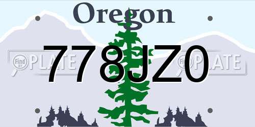 778JZ0 Oregon License Plate