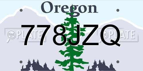 778JZQ Oregon License Plate