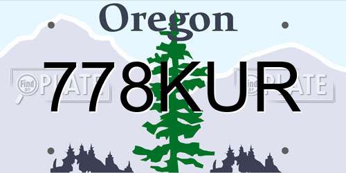 778KUR Oregon License Plate